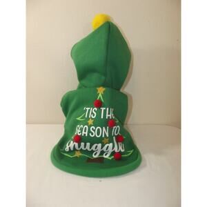 Christmas Dog Hoodie Sweatshirt - Medium - Green Tis the Season to Snuggle